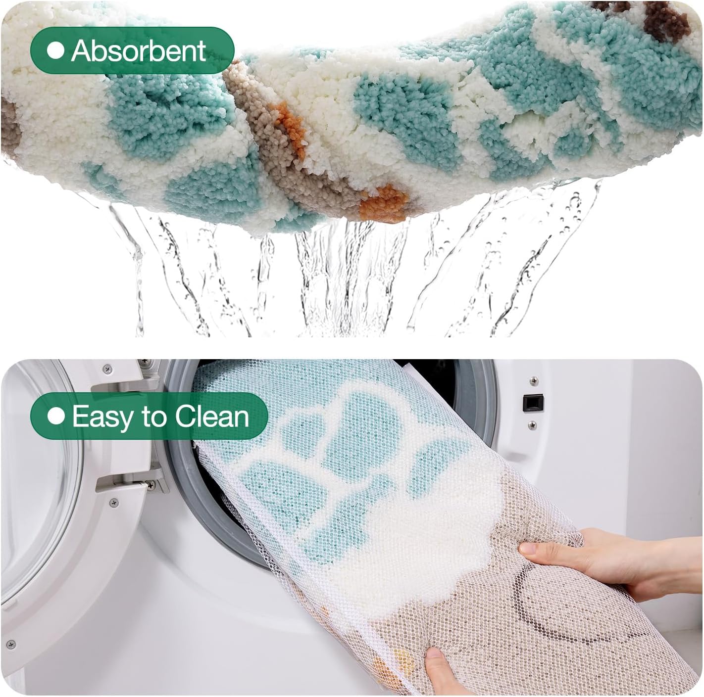 LUMI Soft and Absorbent Beach Bathroom Rug, Non-Slip Backing, Ideal for Bathroom, Kitchen and Entryway Decor, Sea Beach Starfish Shell Bath Decor, Blue, 22"x34" - Image 7